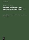 Buchcover Friedrich von Gentz: Briefe von und an Friedrich von Gentz / Schriftwechsel mit Metternich. Erster Teil: 1803–1819