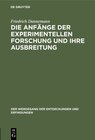 Buchcover Die Anfänge der experimentellen Forschung und ihre Ausbreitung