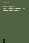 Buchcover Weltbürgertum und Nationalstaat