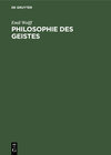 Buchcover Philosophie des Geistes