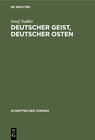 Buchcover Deutscher Geist, deutscher Osten