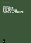 Buchcover Handbuch der Betriebswirtschaftslehre