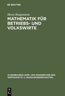 Buchcover Mathematik für Betriebs- und Volkswirte