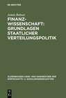 Buchcover Finanzwissenschaft: Grundlagen staatlicher Verteilungspolitik