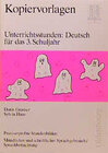 Buchcover Unterrichtsstunden: Deutsch