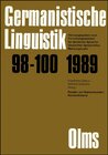 Buchcover Germanistische Linguistik / Reader zur Namenskunde I