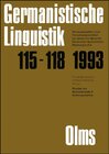 Buchcover Germanistische Linguistik / Reader zur Namenkunde II: Anthroponymie