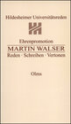 Buchcover Ehrenpromotion Martin Walser