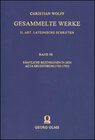 Buchcover Christian Wolff - Gesammelte Werke. I. Abteilung: Deutsche Schriften.... / Ergänzungsreihe: Materialien und Dokumente / 