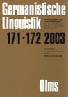 Buchcover Germanistische Linguistik / Wort und Grammatik