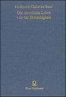 Buchcover Die christliche Lehre von der Dreieinigkeit und Menschwerdung Gottes in ihrer geschichtlichen Entwicklung