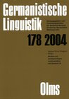 Buchcover Germanistische Linguistik / Studien zur Zweisprachigen Lexikographie mit Deutsch IX