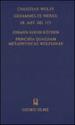 Buchcover Principia quaedam metaphysicae Wolfianae