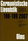 Buchcover Germanistische Linguistik / Wahlverwandtschaften - Valenzen, Verben, Varietäten