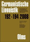 Buchcover Germanistische Linguistik / Sprache und Kommunikation in Deutschland Ost und West