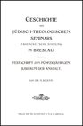 Buchcover Geschichte des Jüdisch-Theologischen Seminars (Fraenckel'sche Stiftung) in Breslau.