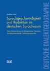 Buchcover Sprechgeschwindigkeit und Reduktion im deutschen Sprachraum
