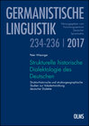 Buchcover Strukturelle historische Dialektologie des Deutschen