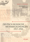 Buchcover Deutsch-russische Musikbegegnungen 1