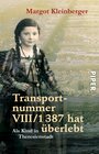 Buchcover Transportnummer VIII/1387 hat überlebt