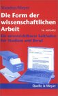 Buchcover Die Form der wissenschaftlichen Arbeit