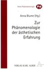 Buchcover Zur Phänomenologie der ästhetischen Erfahrung