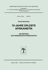 Buchcover 70 Jahre erlebte Afrikanistik