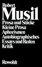 Buchcover Prosa und Stücke - Kleine Prosa - Aphorismen - Autobiographisches - Essays und Reden - Kritik