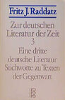 Buchcover Zur deutschen Literatur der Zeit 3: Eine dritte deutsche Literatur