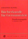 Buchcover Bücherkunde für Germanisten - Studienausgabe
