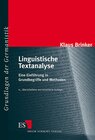 Buchcover Linguistische Textanalyse
