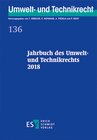 Buchcover Jahrbuch des Umwelt- und Technikrechts 2018