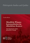 Buchcover Mündliche Wissenskommunikation im öffentlichen Kontext