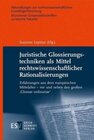 Buchcover Juristische Glossierungstechniken als Mittel rechtswissenschaftlicher Rationalisierungen