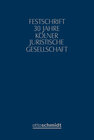 Buchcover Festschrift 30 Jahre Kölner Juristische Gesellschaft