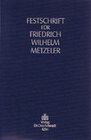 Buchcover Festschrift für Friedrich Wilhelm Metzeler zum 70. Geburtstag