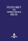 Buchcover Festschrift für Heinrich Wilhelm Kruse zum 70. Geburtstag