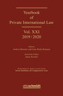 Buchcover Yearbook of Private International Law Vol. XXI – 2019/2020