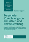 Buchcover Personelle Zurechnung von Umsätzen und Vorsteuerabzug