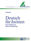 Buchcover Deutsch für Juristen - vom Schwulst zur klaren Formulierung