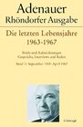 Buchcover Adenauer - Die letzten Lebensjahre 1963-1967