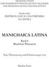 Buchcover Manichaica Latina