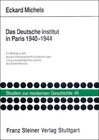 Buchcover Das Deutsche Institut in Paris 1940-1944