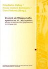 Buchcover Deutsch als Wissenschaftssprache im 20. Jahrhundert