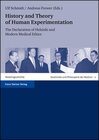 Buchcover History and Theory of Human Experimentation