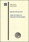 Buchcover Brotlose Kunst – Vier Studien zu Johann Peter Hebel