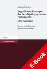 Buchcover Begriffe und Konzepte der berufspädagogischen Fachsprache - Eine Auswahl