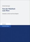 Buchcover Von der Wahrheit zum Wert