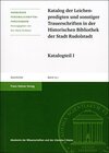 Buchcover Katalog der Leichenpredigten und sonstiger Trauerschriften in der Historischen Bibliothek der Stadt Rudolstadt