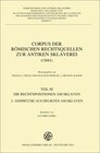 Buchcover Corpus der römischen Rechtsquellen zur antiken Sklaverei (CRRS)
